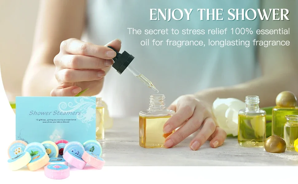 Open package of shower bombs