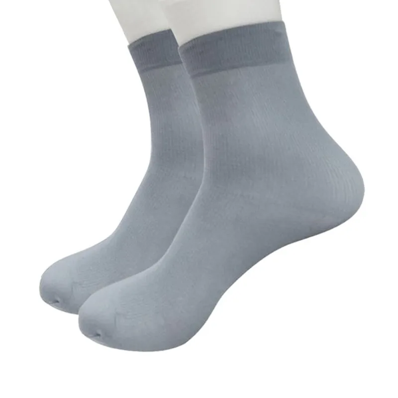 

8 pairs Men Socks Soft Breathable Bamboo Fiber Ultra-thin Elastic Silky Short Silk Stockings Summer Winter For Male Socks Plus