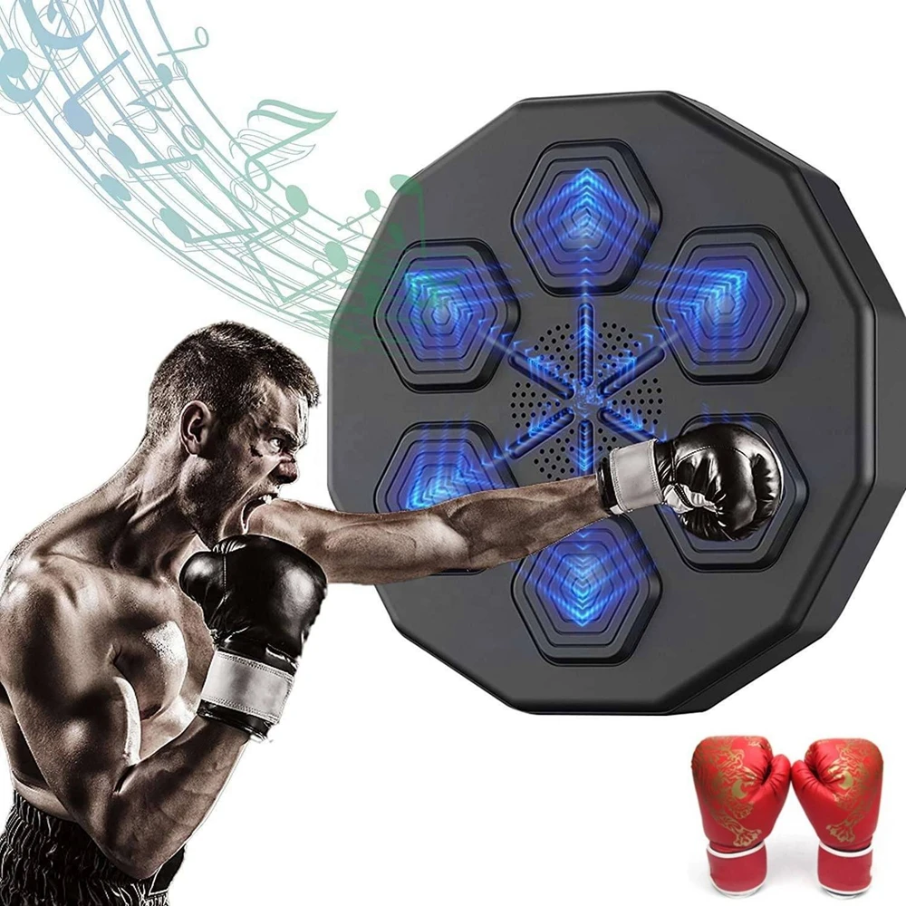 2024 Music Boxing Machine,Can Connect to Bluetooth, Boxing Gym Equipment  Wall Mounted with 2 Pairs of Boxing Gloves for Amateur Home Workout Stress  Release Boxing Game Adult Kid Game