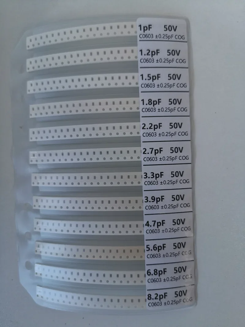 Capacitor kit 0201 0402 0603 0805 1206 smd Capacity Page each value*25PCS Sample Kit Capacitor 470nf 1nf 10nf 1uf 10uf 22uf smd capacitor