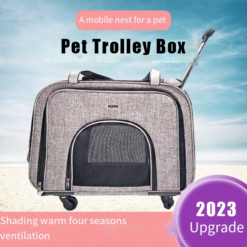 2023 Vendita Calda Multifunzionale Cane In Uscita Trolley Bag Pet Trolley Box Ruote Silenziose Gatto Bagaglio Portatile Zaino Per Gatti Nuovo