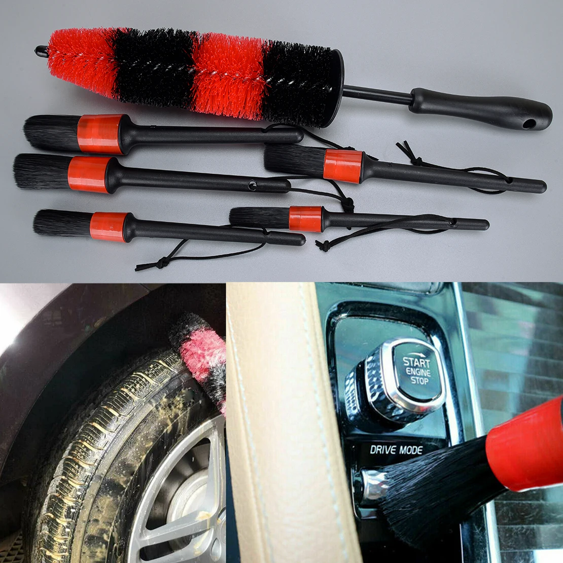 

Detailing Brush Cleaner Tool Kit Wheel Rim Tire Seat Engine Cleaning Washing Car Universal