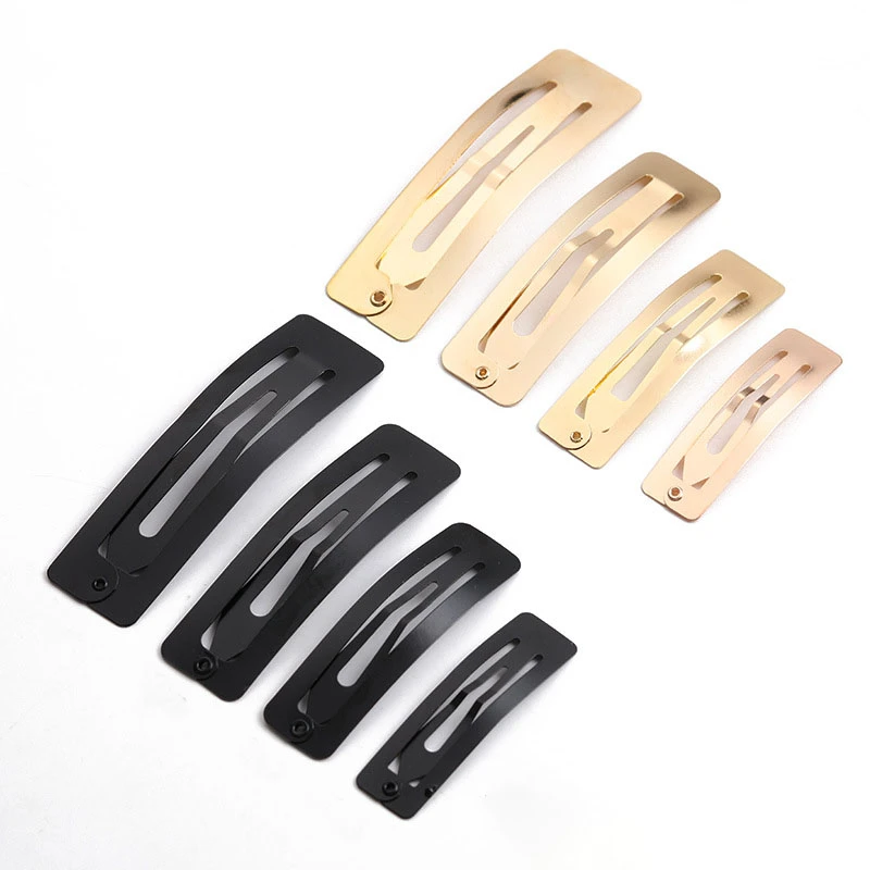 20pcs Metal Hair Clips 40/50/60/70/80mm Square Snap Bb Hairpin Base For