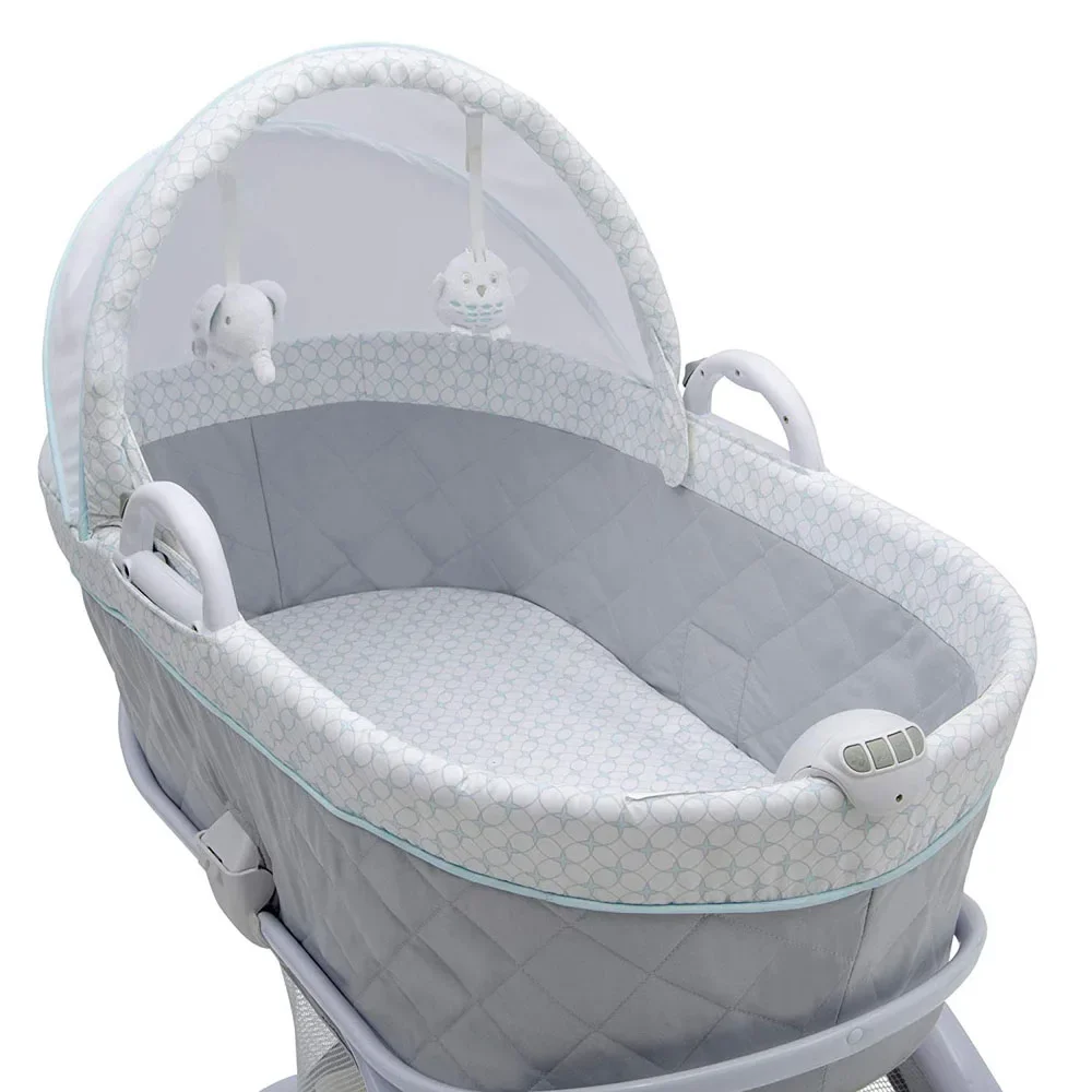 Deluxe 2-in-1 Bedside Bassinet Portable Crib, Windmill
