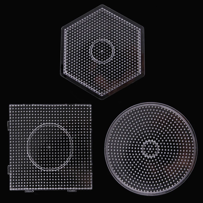 7 Types 5mm Practical PE Clear Square Melting Bead Fuse Bead Puzzles Large Pegboards Board Circle Template