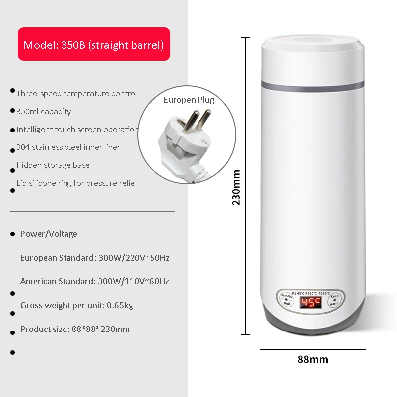 Intelligent Mini Electric Heater Portable Heating Insulation Travel Boiling  Water Cup Small Dormitory Students Folding Kettle - AliExpress