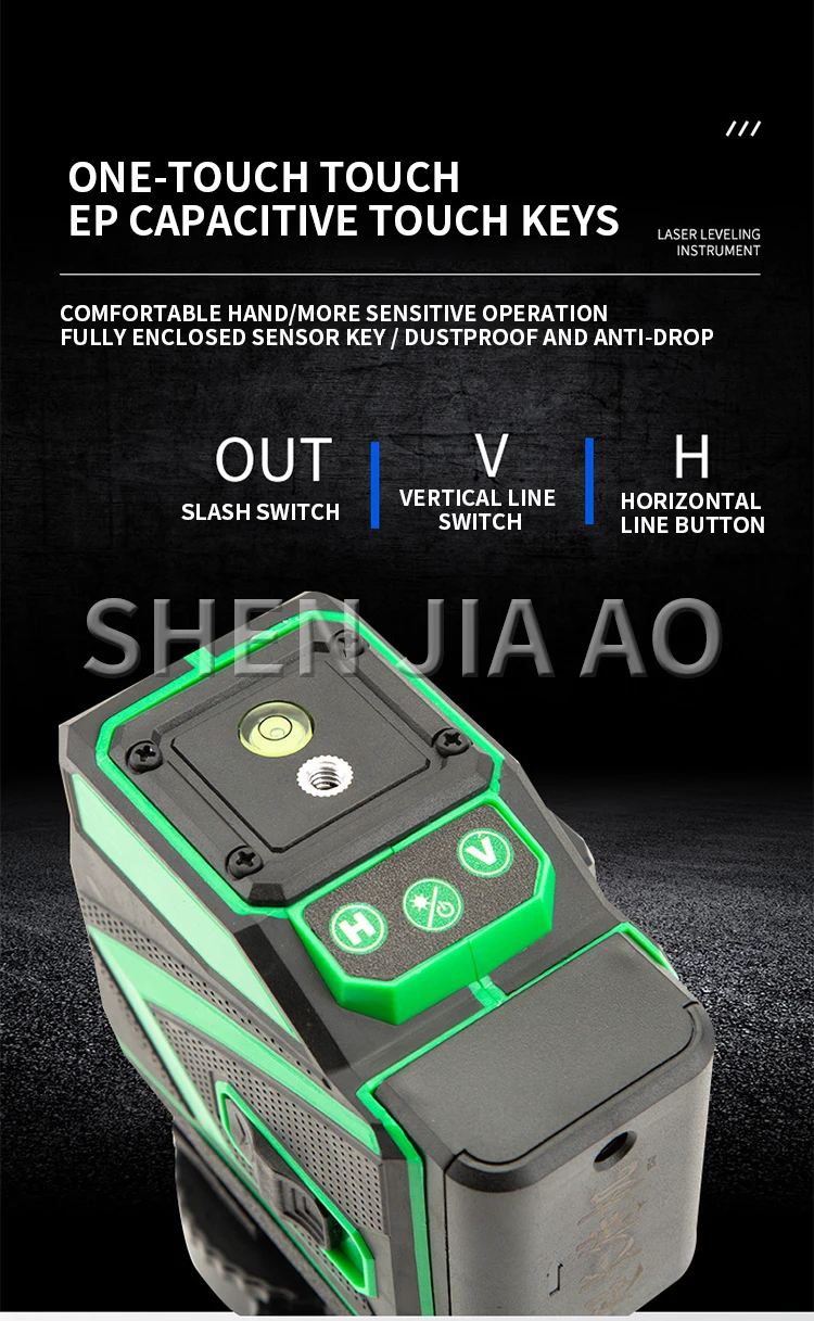 4D Self-leveling 360 Laser level 12 Lines Green Horizontal And Vertical powerful