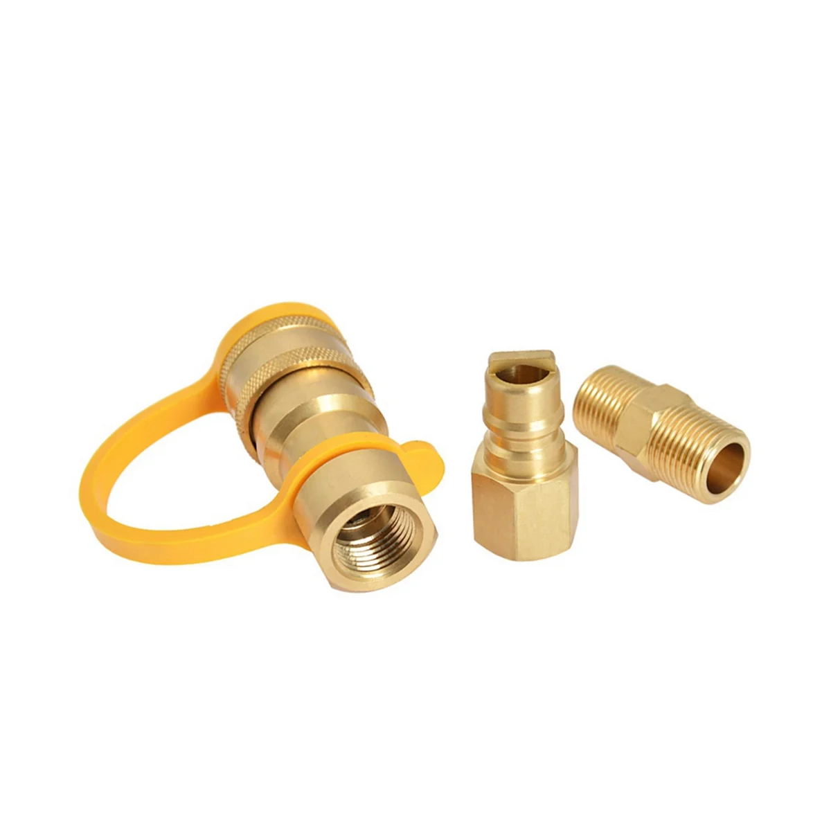 3/8 Inch Natural Gas Quick Connector Brass Propane Adapter Fittings for LP Gas Propane Hose Quick Disconnect