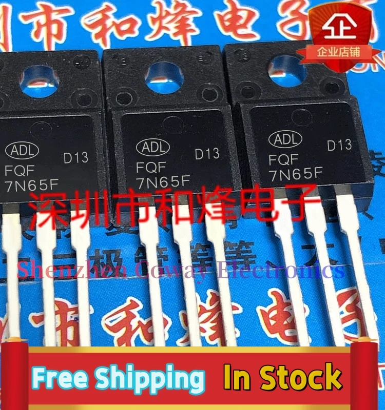 

10PCS-30PCS FQF7N65F 7A 650V TO-220F MOS In Stock Fast Shipping