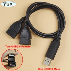 Dual USB 2.0 Splitter Adapter Cable - 1 Female to 2 Male Ports for Charging and Data Transfer (1 Male to 2 Female)