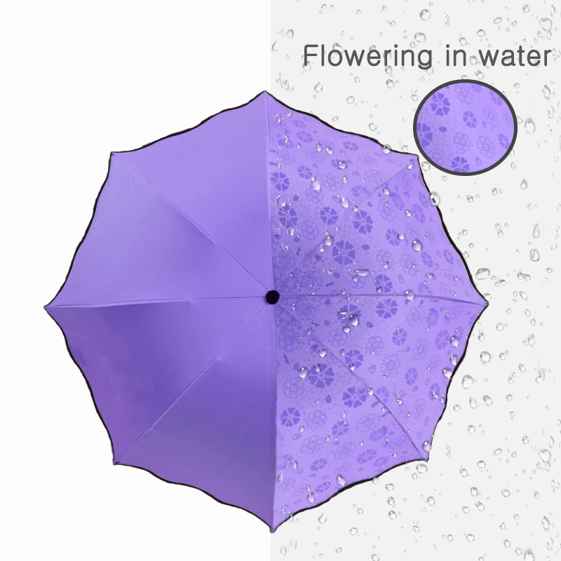 Red leaf Portable Manual Folding Umbrella Flowering Umbrella in Water Black Glue Coated Light Weight UV
