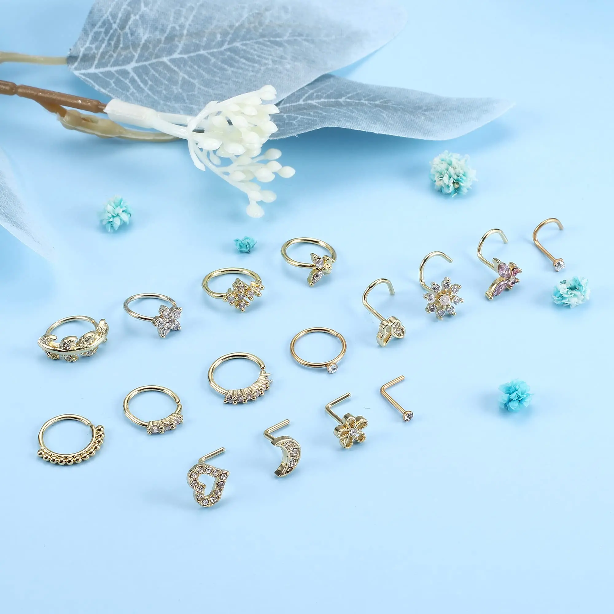 Nose Rings Studs For Women Surgical Steel 20G