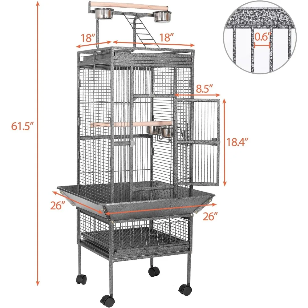 Image showcasing Wrought Iron Bird Cage – Pet Planets Store