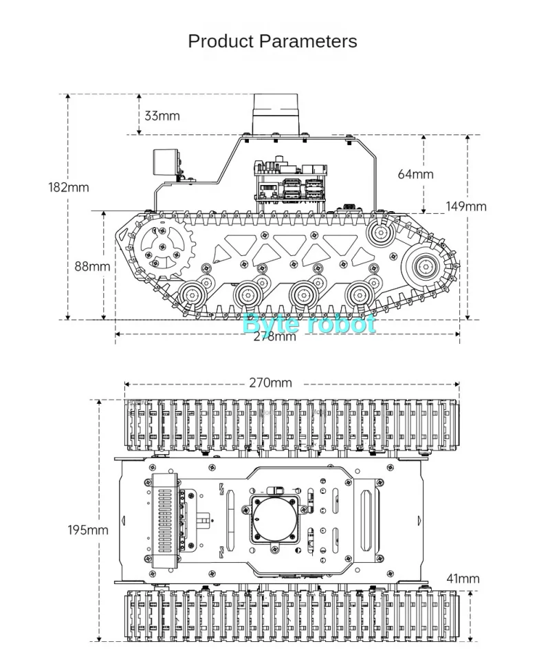 비디오 RC 탱크 섀시, 깊이 감지 카메라 LiDAR ROS2 AI 코딩 로봇(라즈베리 파이 5용), 대형 AI 모델 SLAM 자율주행 지원