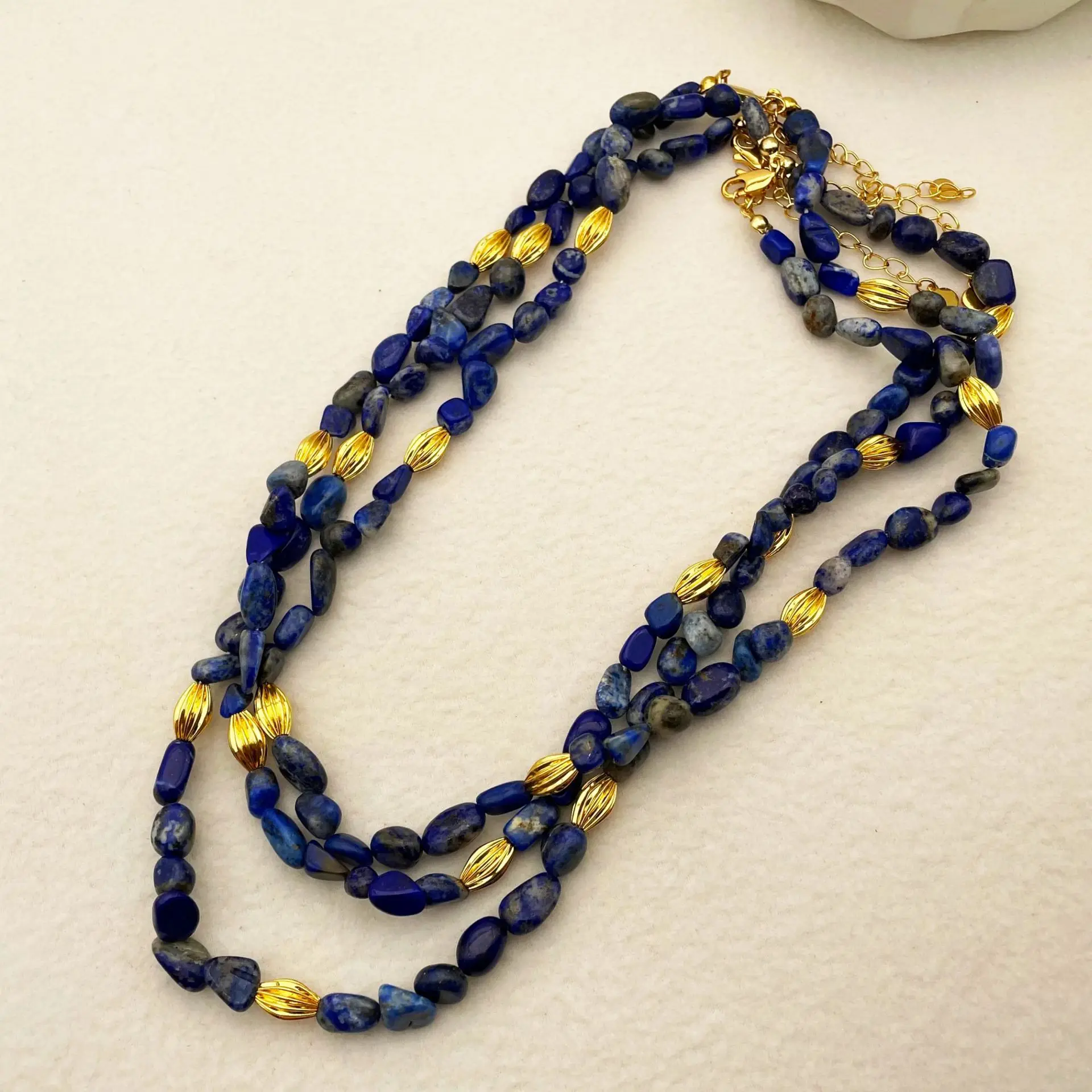 

Vintage Lapis lazuli beaded necklace from Europe and America