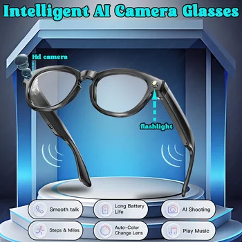 Novità per fotocamera Xiaomi AI, videocamera, musica, chiamate, assistente vocale, lenti automatiche che cambiano colore, occhiali intelligenti per uomini e donne