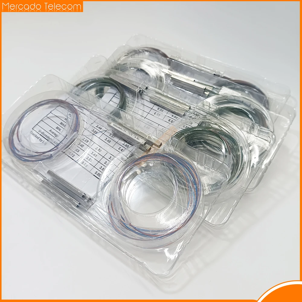 20pcs 1x2 1x4 1x8 1x16 Color Fiber Optic PLC Splitter Without Connector Cable 250um 0.9mm Mini Blockless PLC Splitter