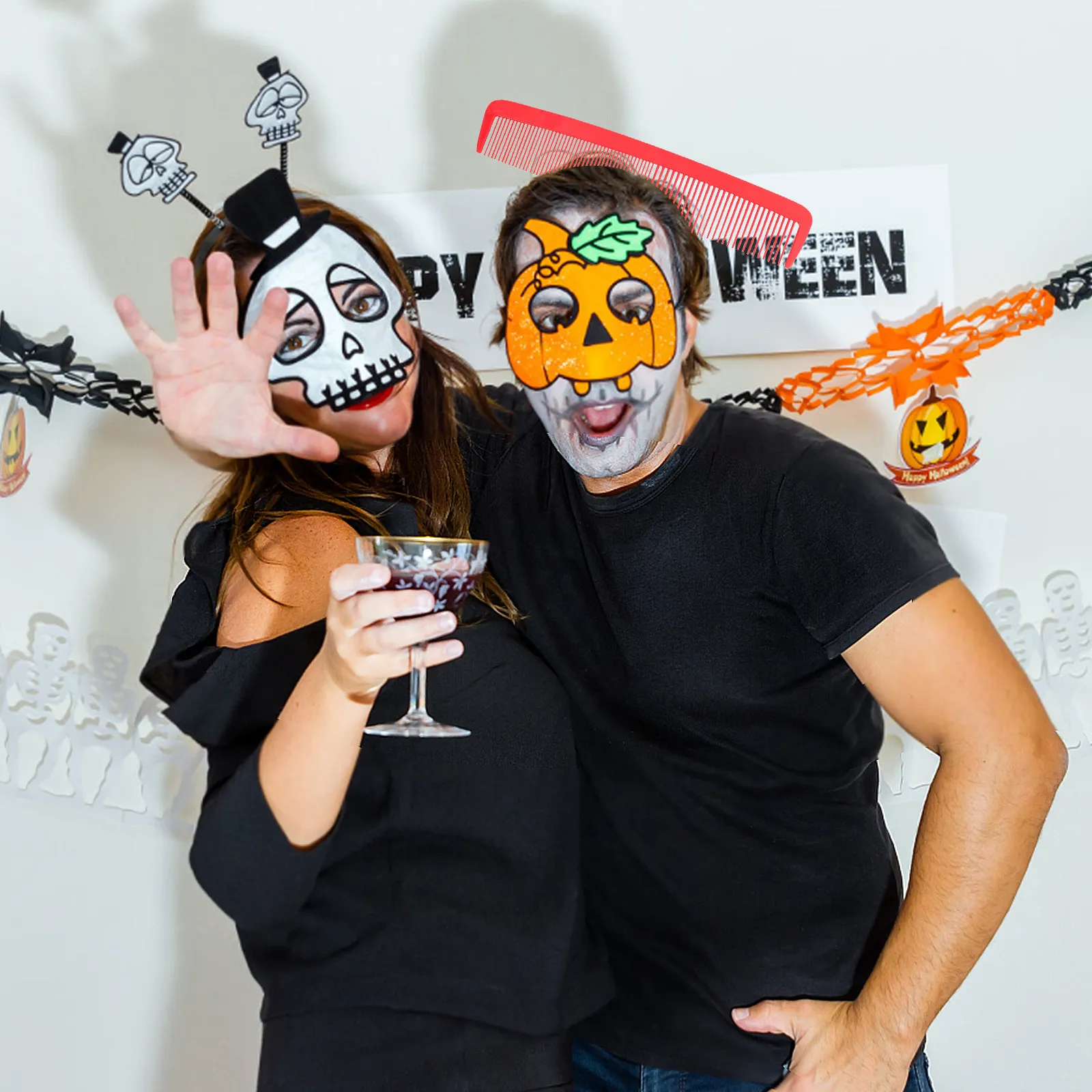 1세트 대형 광대 빗과 거대 가위 소품 세트, 화려한 색상, 서커스 카니발 코스프레 무대 공연 파티 장