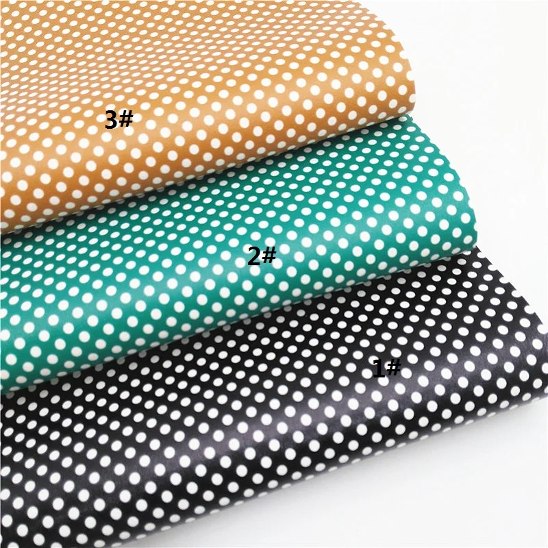 Description Picture 2 of itemFall Polka Dots Custom Synthetic Leather Fabric Sheets Faux Leather For Bags Shoes Bows DIY Craft Sheets Mini Rolls W213