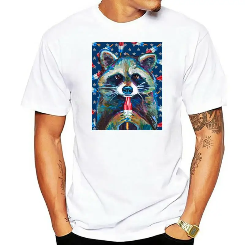 Rocket Raccoon T Shirt Raccoon With Rocket Pop By Robert Phelps T-Shirt Beach Maniche Corte Tee Shirt Cotton Man Tshirt