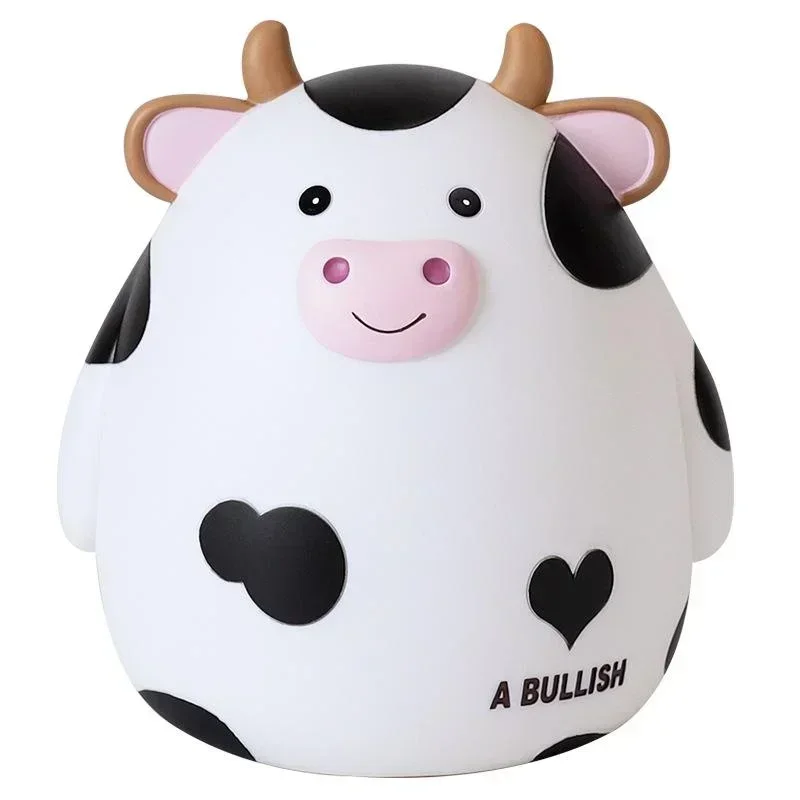 Cute Cartoon Calf Resin Ornaments Childrens Pet Piggy Bank Home Decoration Children's Gift Coin Bank Accessories Home Supplies