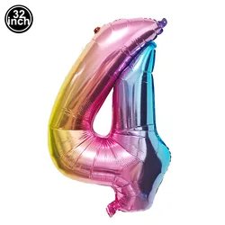 Large 32 - Inch Multicolor Number 9 Balloon - As picture shows (Neon)