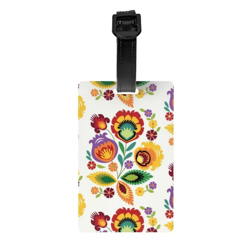 

Custom Polish Folk Flowers Luggage Tag Privacy Protection Poland Floral Art Baggage Tags Travel Bag Labels Suitcase