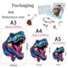 Dinosaur Wooden Jigsaw Puzzles Art Unique Butterfly Animal Shaped Puzzle Diy Leisure Game for Adults Kids Family Home Decor 5