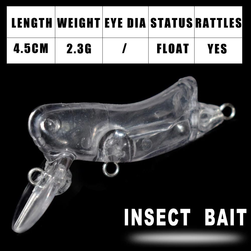 Dr.Holife 10 TEILE/LOS Mini Unlackiert Crankbait Rohlinge Kleine Künstliche Schwimmende Kurbel Köder Wobbler Für DIY Bass Fishing Tackle – Detail 5