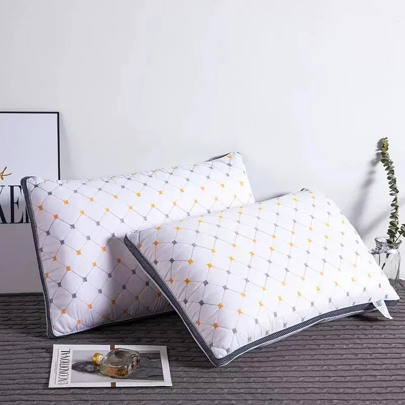 Three-dimensional skin deep sleep feather velvet pillow core for home single rental special cotton cervical spine pillow