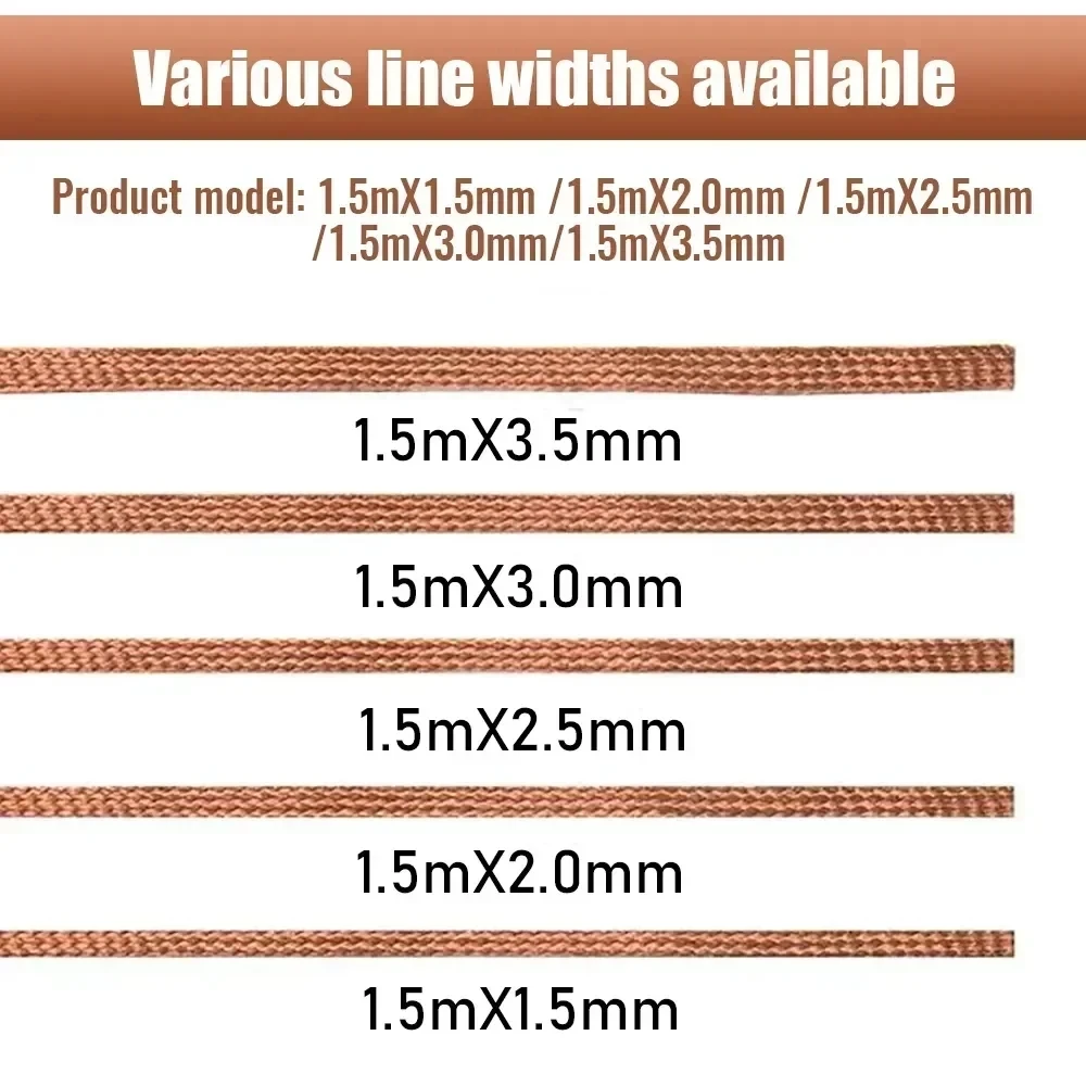 Solder remover 1.0-4.0mm length welding wires desoldering mesh braid tape copper for soldering repair