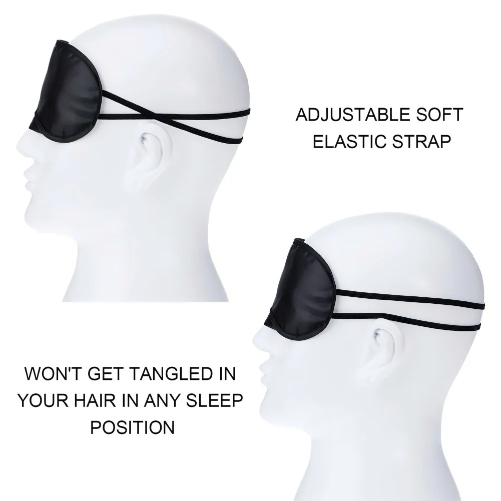 Portable Black Sleep Mask for Women Men Soft Portable Sleeping Eye Mask Eyeshade Cover Shade Eye Patch Blindfold Travel Eyepatch 4