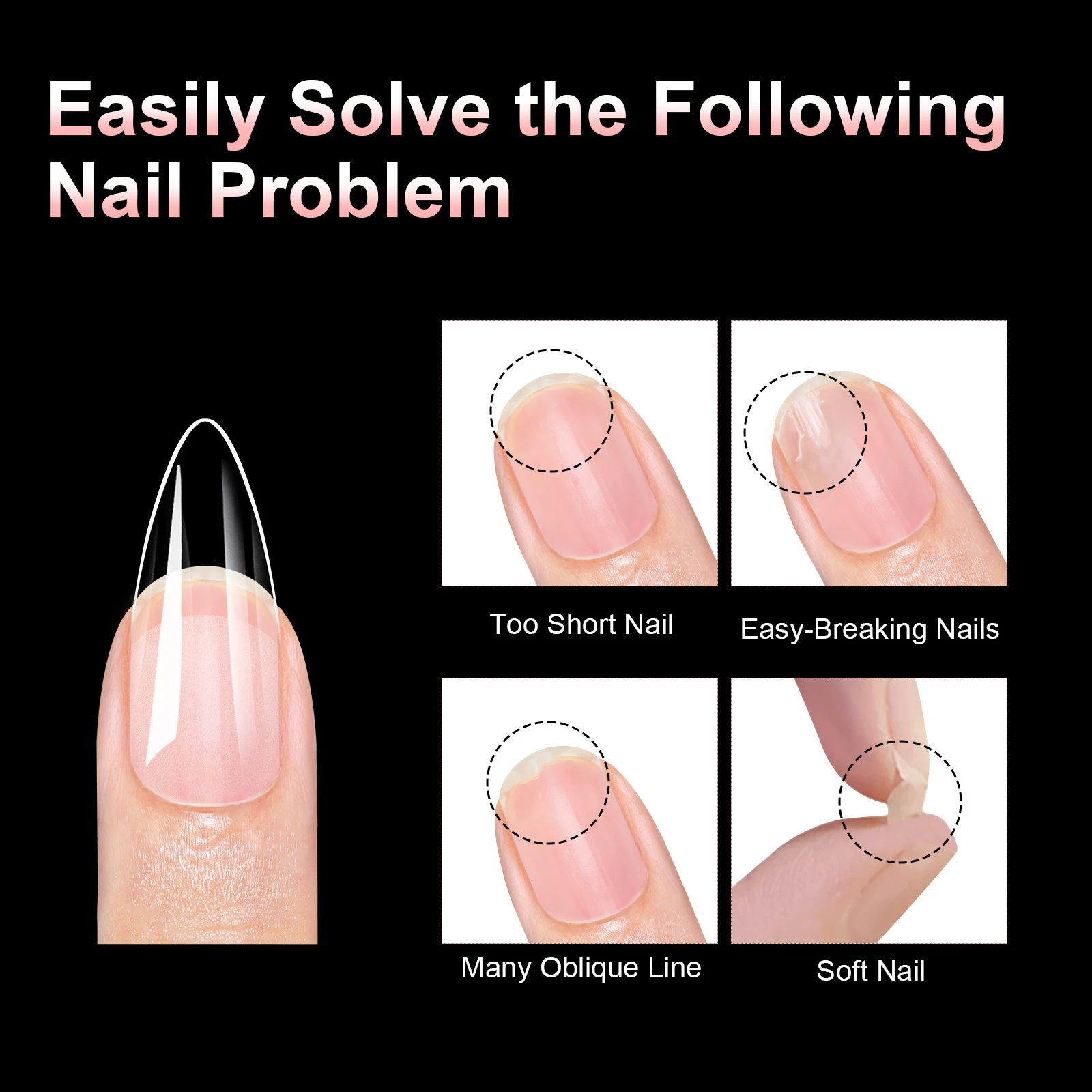 Almond Coffin Soft Gel Nails Tips 100Pcs Half-frosted Full Cover Press On Nails Soak Off Gel Nail Extension Tips Capsule