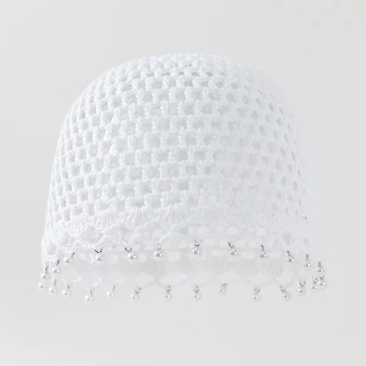 Elegant Lightweight Open-Knit Water Pearl Beanie – Artistic and Breathable Design