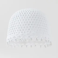 Elegant Lightweight Open - Knit Water Pearl Beanie - Artistic and Breathable Design (WHITE)