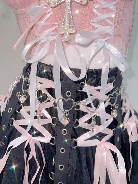 Frilly Lace Top and Lace Up Skirt 5