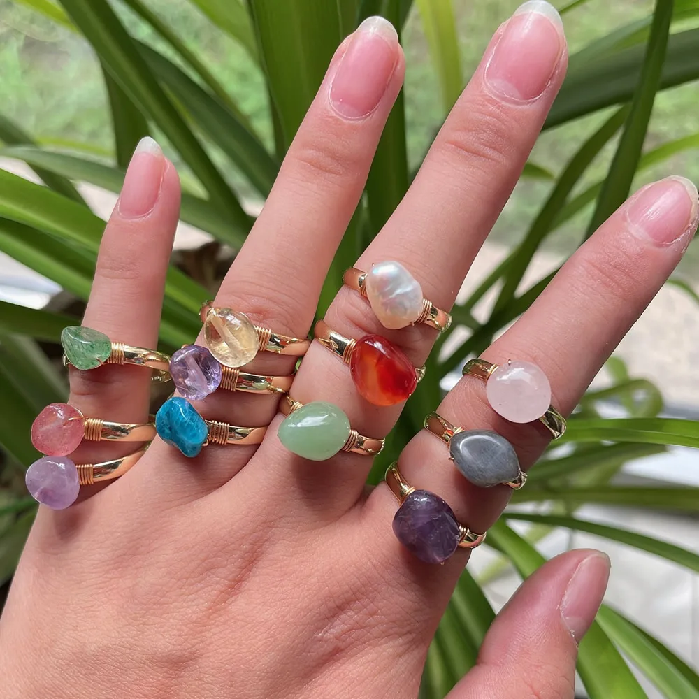 Gemstone Crystal Wire Ring Kit Crystal Ring S, Crystal Wire Rings