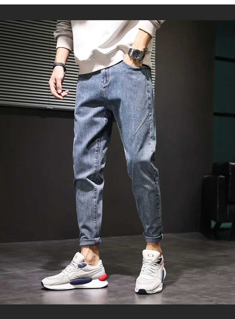 bell bottom jeans for men Jeans men's fashion brand 2021 fall elastic micro Japan loose straight handsome spring and autumn casual designer jeans for men