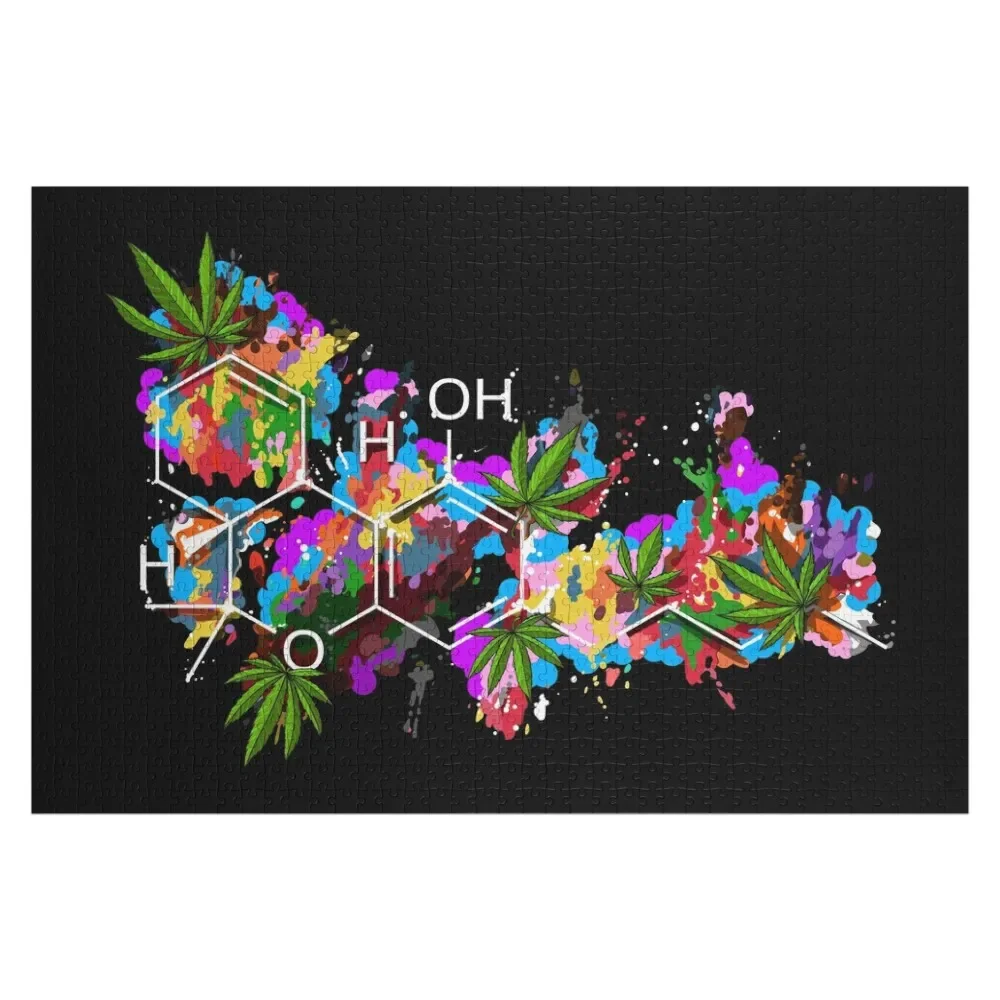 

Weed THC Molecule Jigsaw Puzzle Custom Wooden Name Personalize Custom Wood Personalized Gifts Puzzle