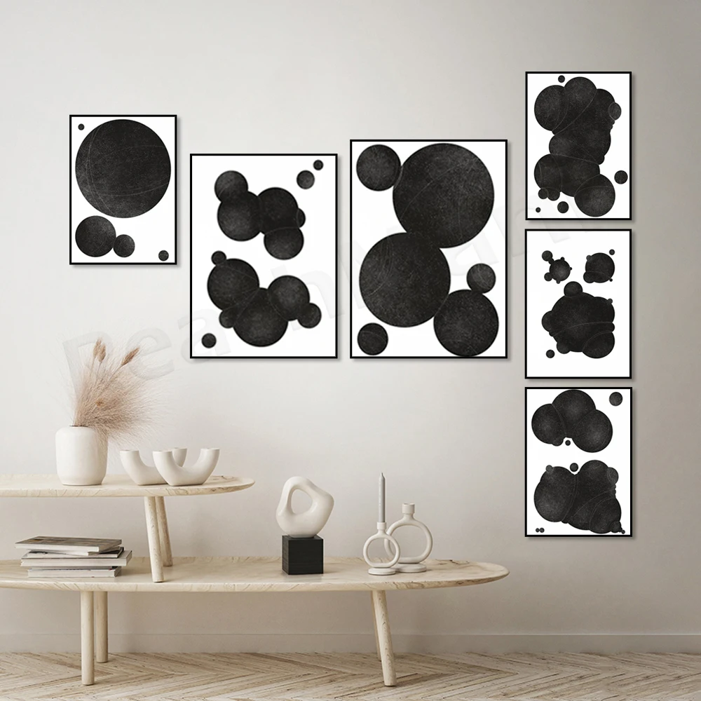 black and white, universe, planets, quantum physics, abstract art, ecology, physical chemistry poster canvas office wall decor