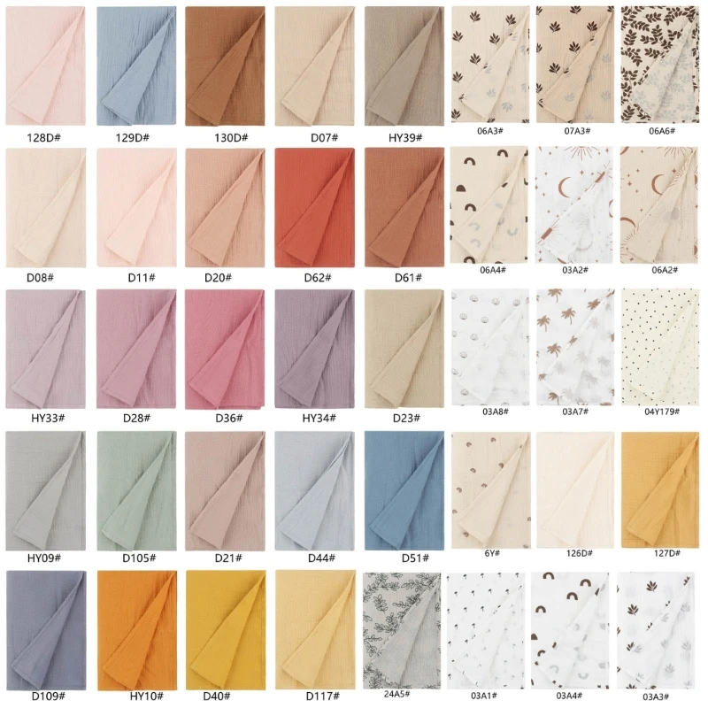 120×120cm Muslin Swaddle Crinkle Cotton Gauze Ruffle Baby Burp Cloths Baby Blanket Throw Blanket Muslin Diapers Babi Bath Towel 4
