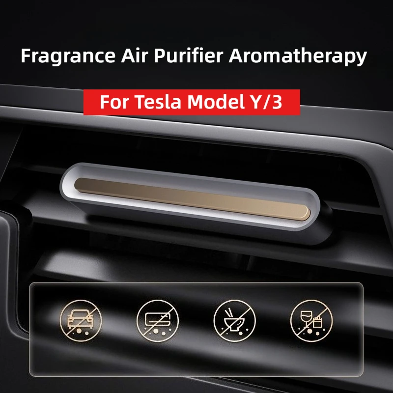 Ambientador de aire para coche, aromas duraderos en ventilación para Tesla Model Y 3, purificador de aire con fragancia, aromaterapia, accesorios universales para coche