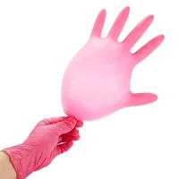 Pink Nitrile Disposable Gloves 20/50PCS Powder & Latex Free Gloves for Kitchen Cooking Household Beauty Petcare Hair Dye Gloves - Image 2