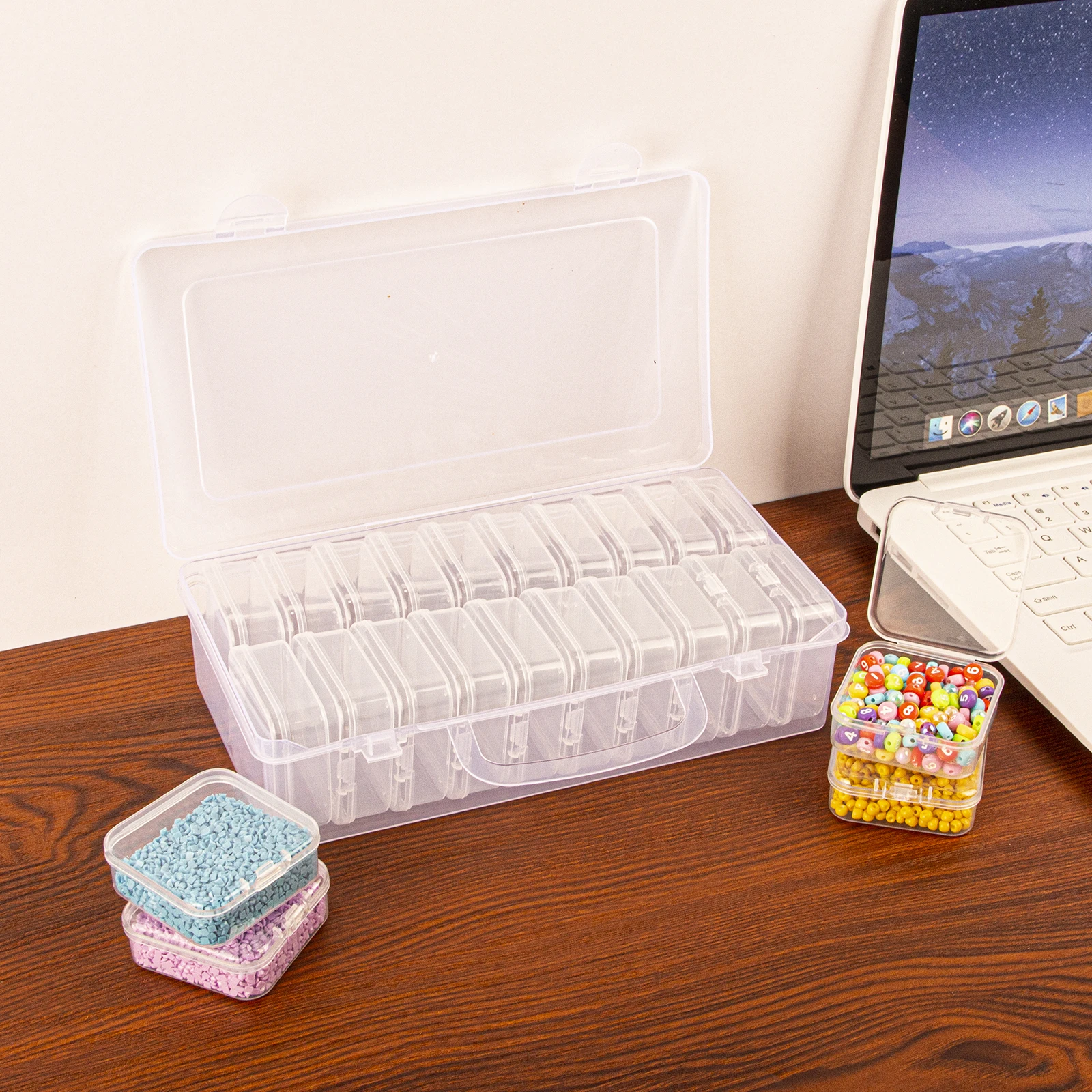1 Set of 20 Grid Storage Boxes Storage Gift Diamond Painting Stone Beads Suitable for Diamond Embroidery Box DIY Craft Storage