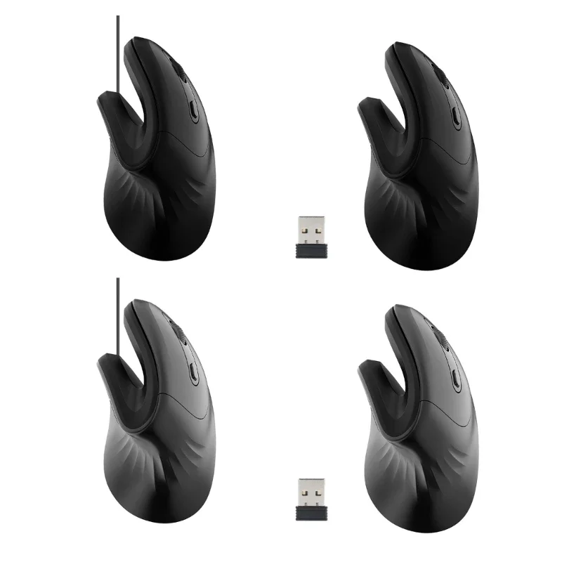 Ergonomic Wireless Vertical Optical Mouse with Adjustable DPI