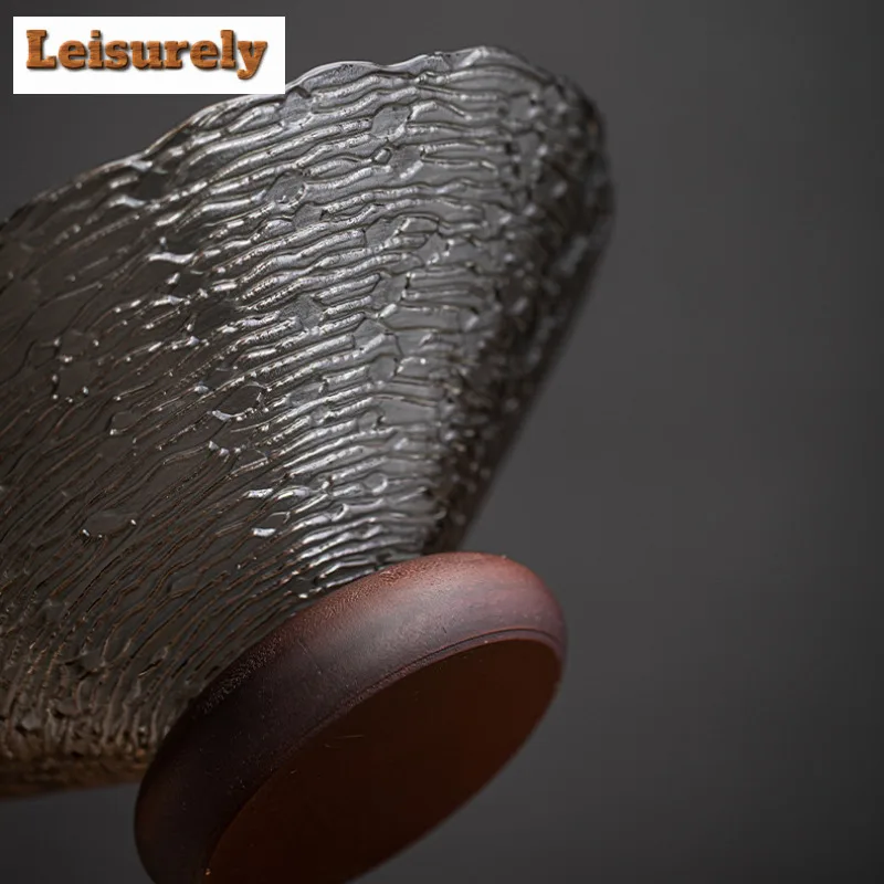 High-legged Ocean High Foot Glass Fruit Dishes Japanese Pastry Plate Dried Fruit Snack Plate Household Serving Tray Ornaments