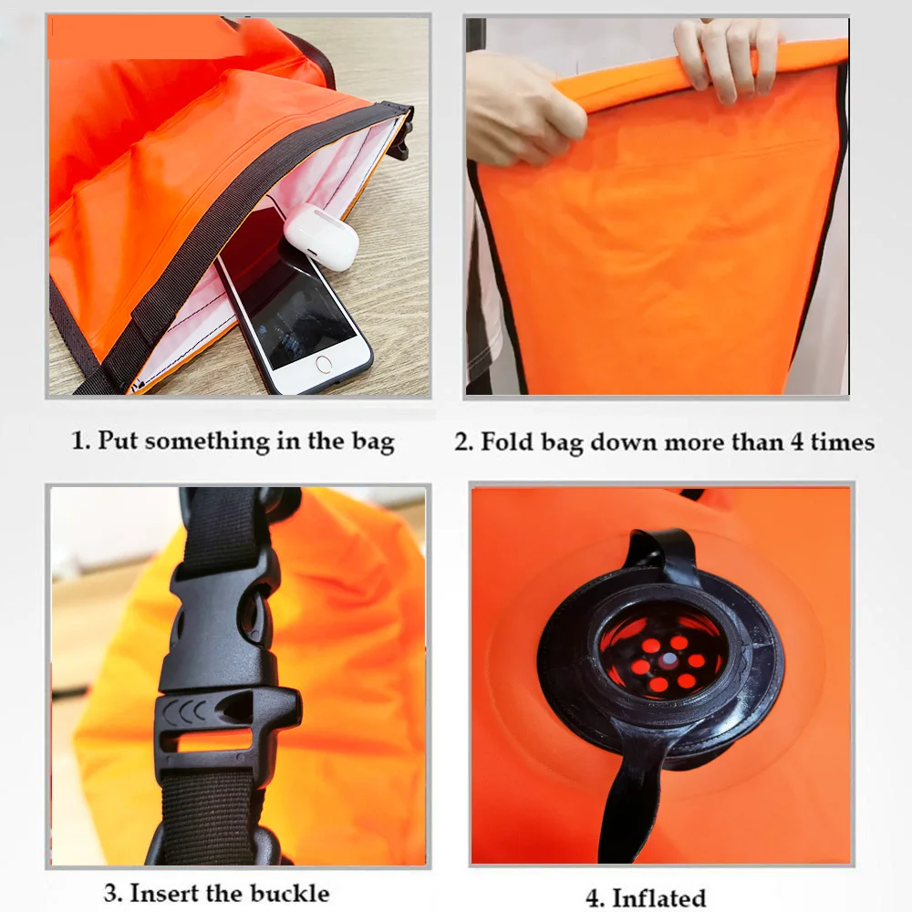 Swimming Buoy Swimming Buoy Safety Float Air Dry Bag Inflatable Floating Bag Lifesaving Buoy for Water Sport for Swimming 20L/28L