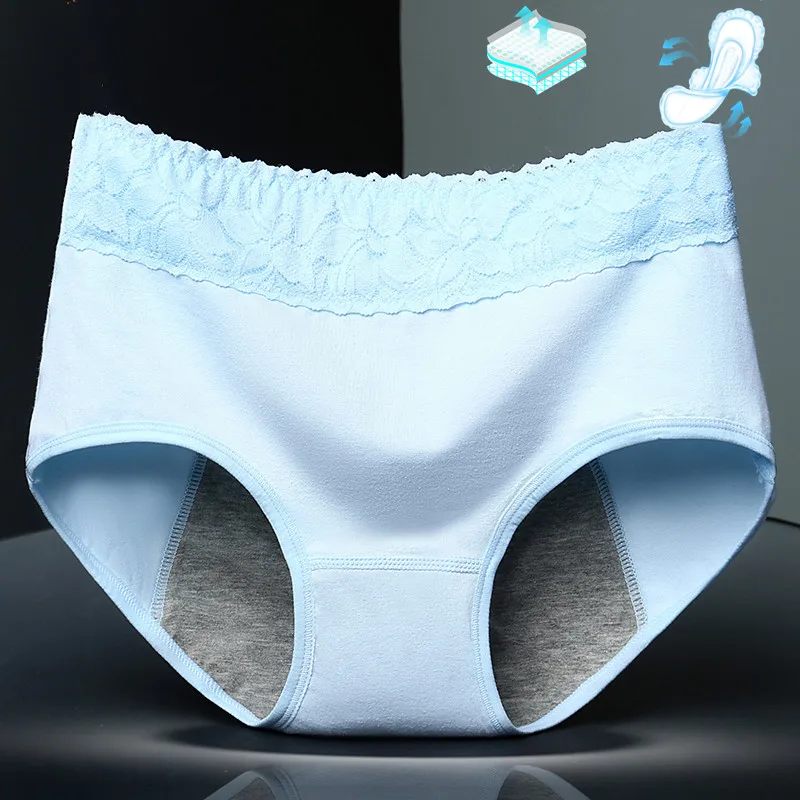 Menstrual Panties Briefs CottonLeakproof Waterproof For Women Short One-piecesmenstrual Middle-WaiWomanfancyUnderwearSize xl xxl