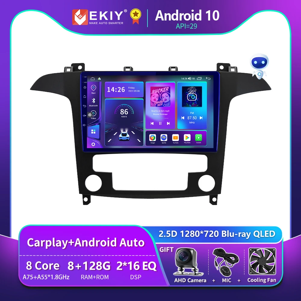Ekiy T900 Android 10 Auto Stereo Multimedia For Ford S Max S-max 2007 ...