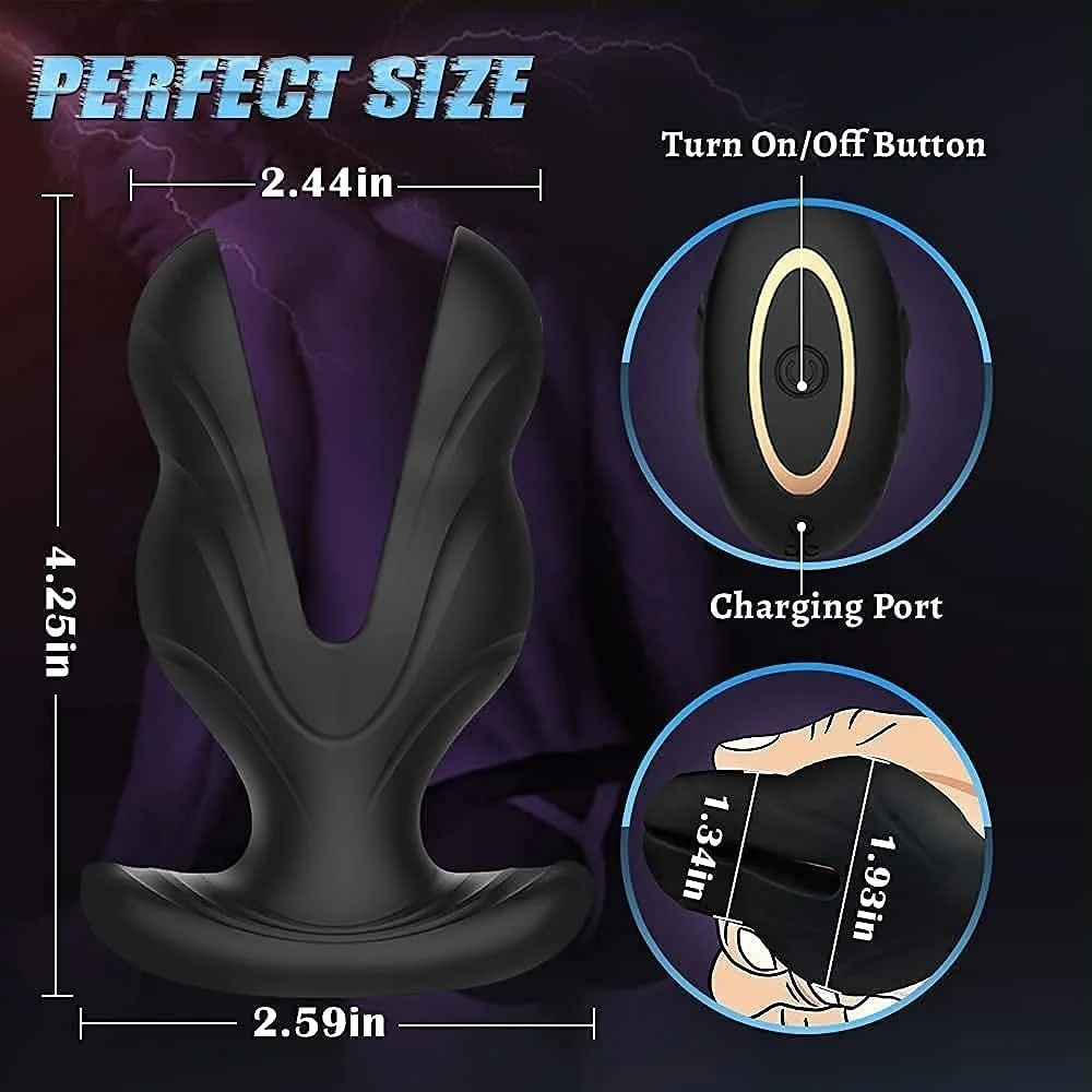 Vibrating Anal Prostate Massager With Electric Shock Stimulation_voghion.com